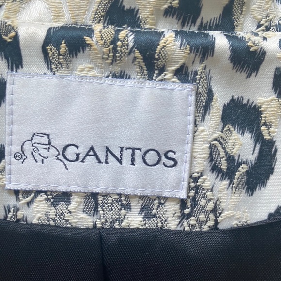 Vintage Gantos Black White Ivory Leopard Animal Print Zip Front Jacket Size 12 - Picture 7 of 7